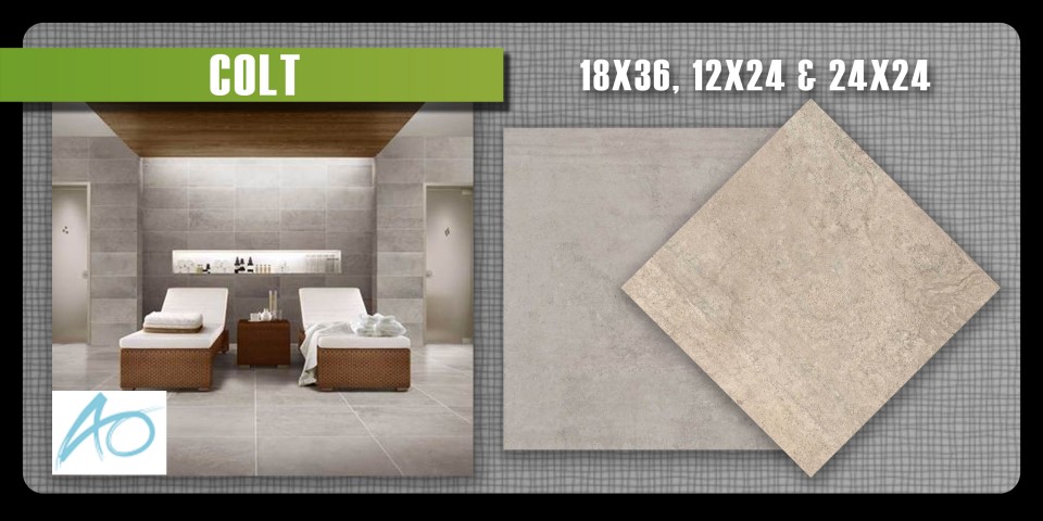 Colt by american olean is a modern porcelain tile with very large size options.