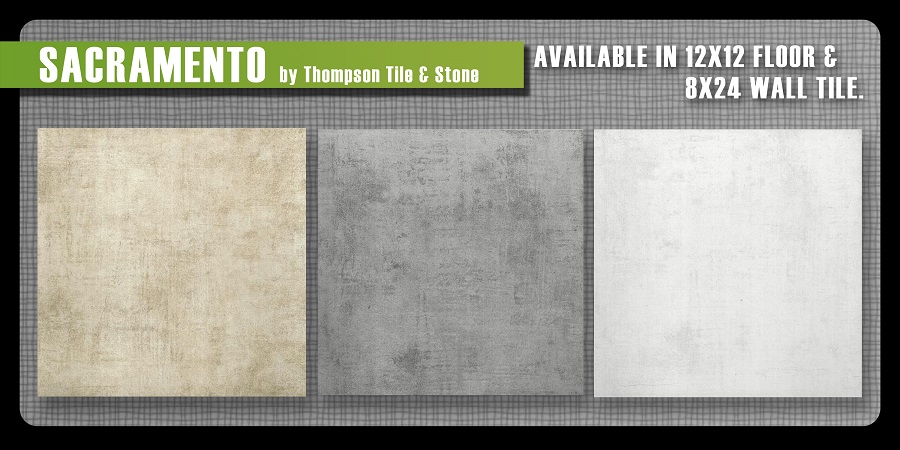 Sacramento ceramic floor tile three colors Thompson tile and stone Olympia