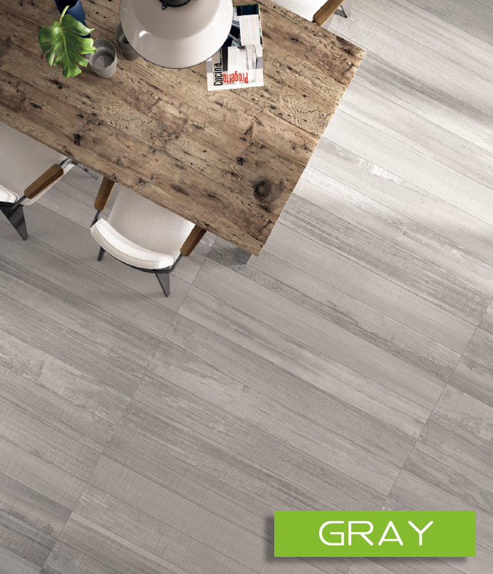 Porcelain tile S'tile Bali exotic natural gray camou 12x24 wood plank contemporary grey tones taupe mauve flooring 2015 trends