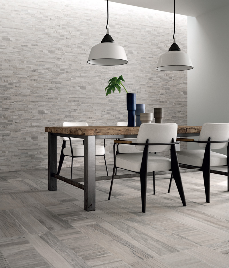 Porcelain tile S'tile Bali exotic natural gray camou 12x24 wood plank contemporary grey tones taupe mauve flooring 2015 trends decorative wall tile