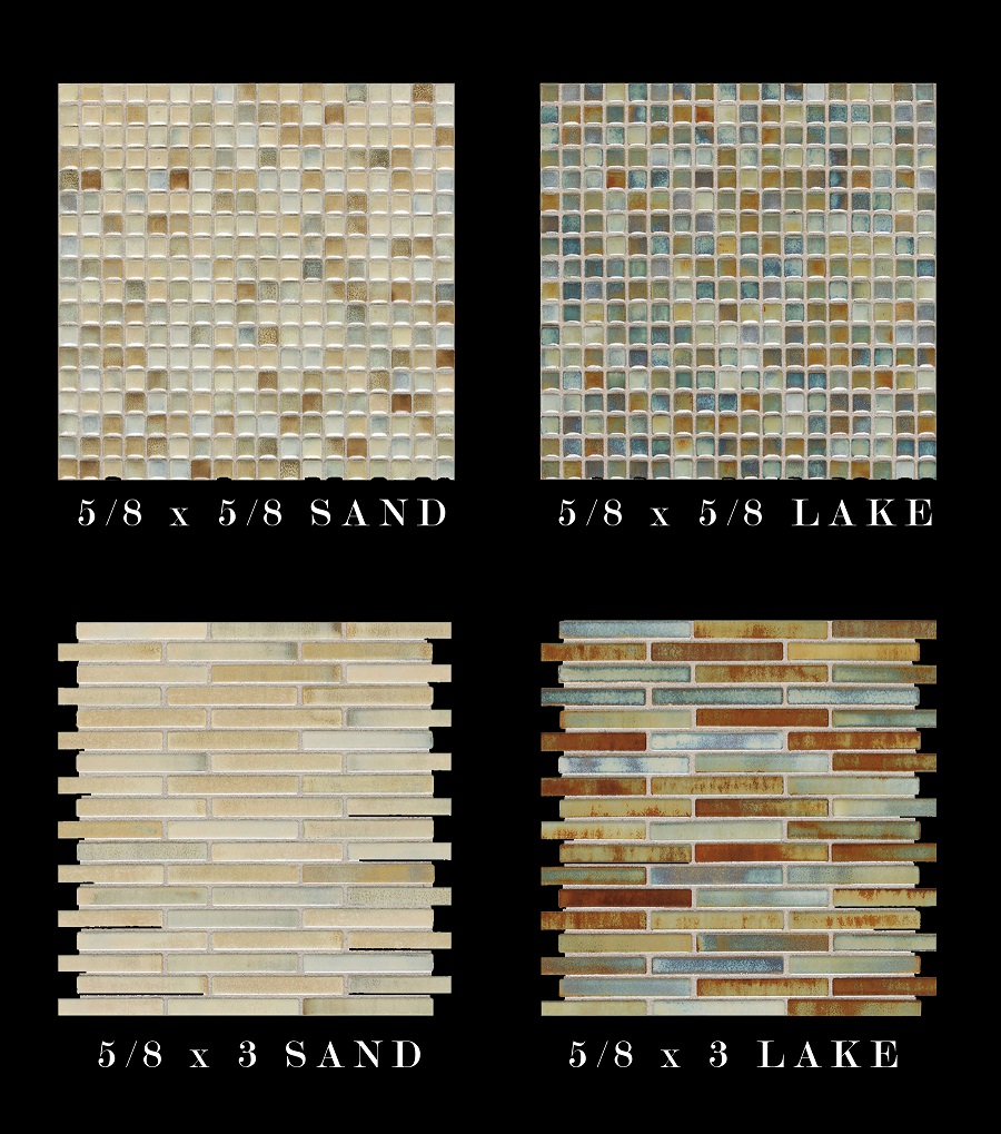 Daltile fashion accents illumini 5x8 mosaic sheet lake sand 